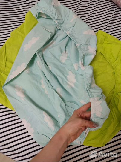 2 натяжные простыни в кроватку икеа