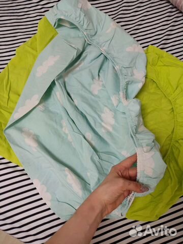 2 натяжные простыни в кроватку икеа