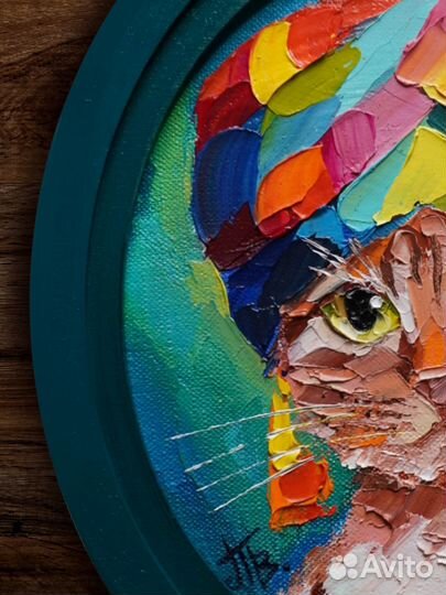 Картина маслом Рыжая кошка в африканском тюрбане