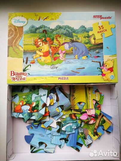 Пазлы напольные и мелкие для детей 2+