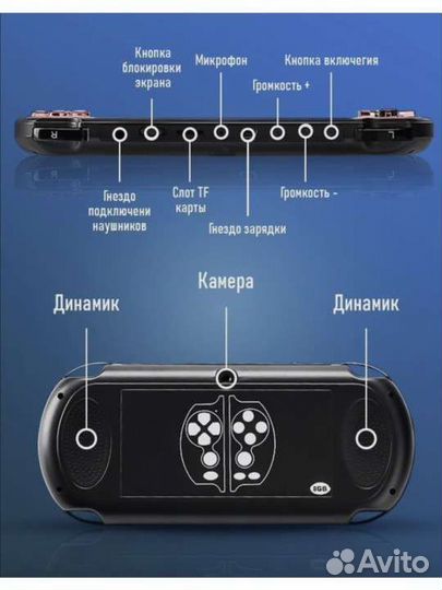 Игровая портативная приставка с наушниками
