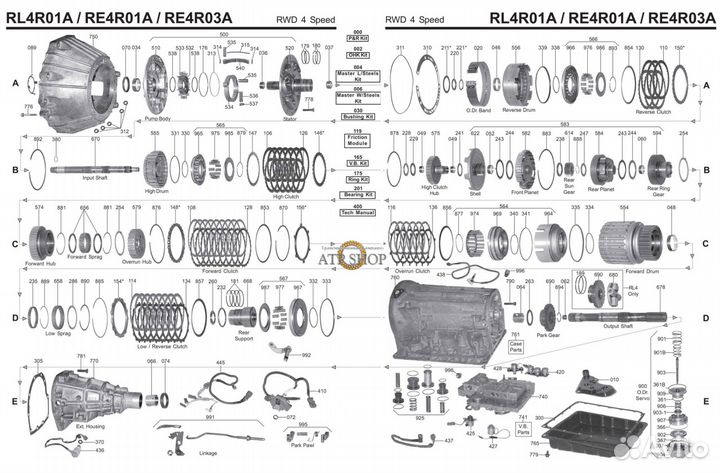 Запчасти АКПП инфинити infiniti fx RE5R05A RE4R01A