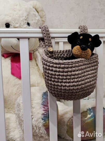 Корзина для игрушек, кармашки на кроватку