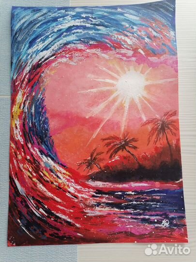 Картины бумага,гуашь,формат А3.Цена 2000