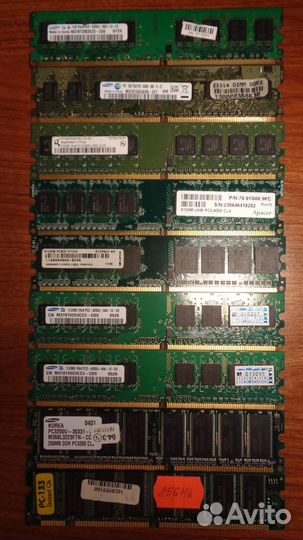 Планки оперативной памяти sdram, DDR, DDR2