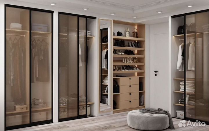 Гардеробная на заказ эксклюзивная