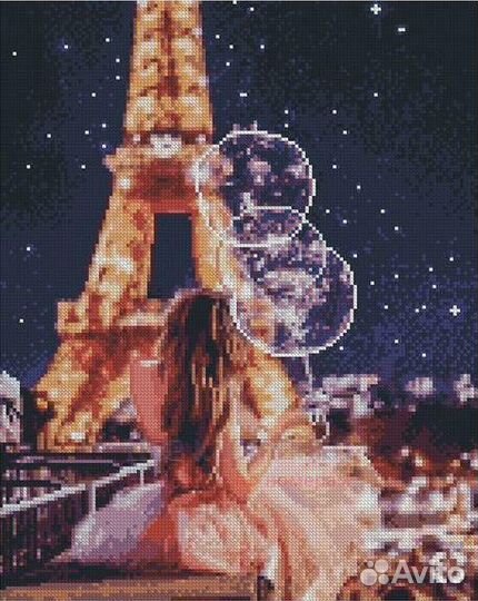Алмазная мозаика 40x50 Вечер у Эйфелевой