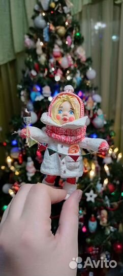 Ватная авторская игрушка на елку