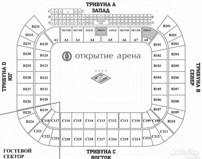 Билет на футбол Спартак Зенит A1