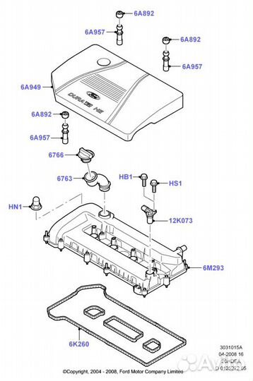 Клапанная крышка Ford Focus 1 2004-2011