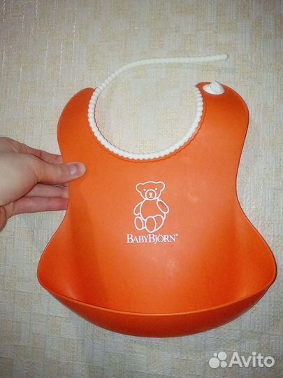 Слюнявчик пластик с кармашком, регулируется