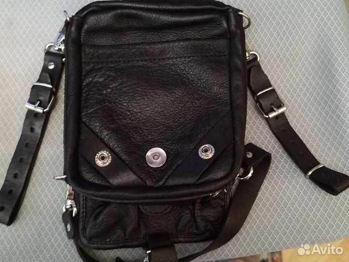 Поясная мото сумка Данди кожа