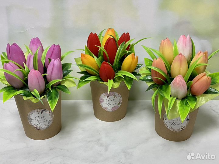 Букет тюльпанов из мыла