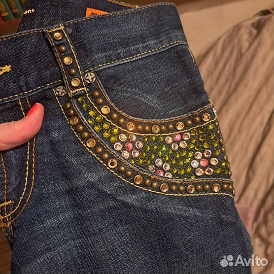 Крутые Джинсы женские со стразами, made in usa