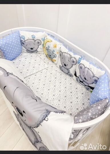 Бортики в детскую кроватку и постельное белье