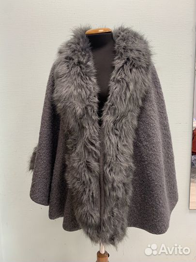 Пончо пальто серого цвета пр- во Италия