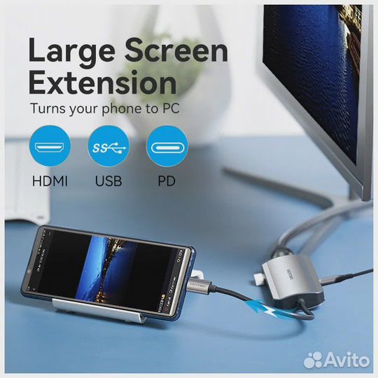 Vention док станция хаб USB Type C 7 в 1