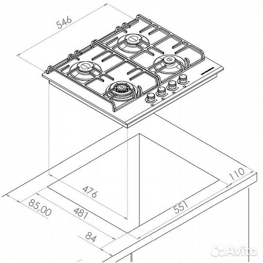 Газовая варочная панель Kuppersberg Новая гарантия