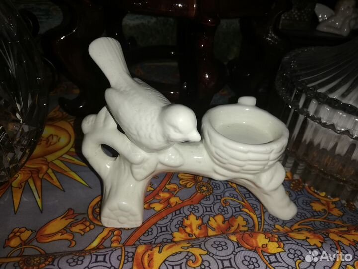 Винтаж солонка с птичкой