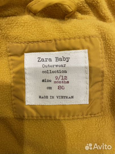 Зимняя куртка Zara baby 80
