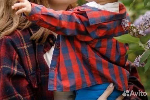 Рубашка клетчатая детская на мальчика новая 80