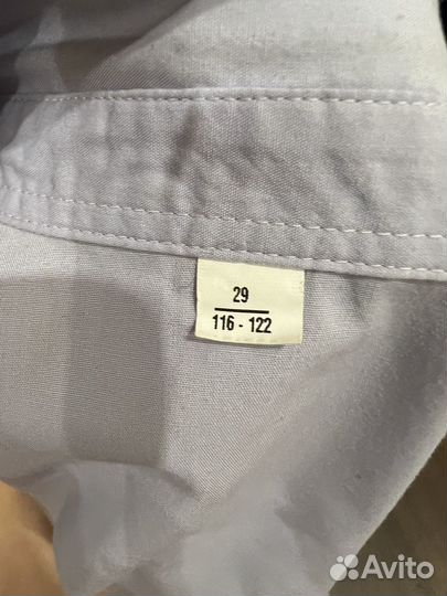 Рубашка белая и сиреневая 116-122