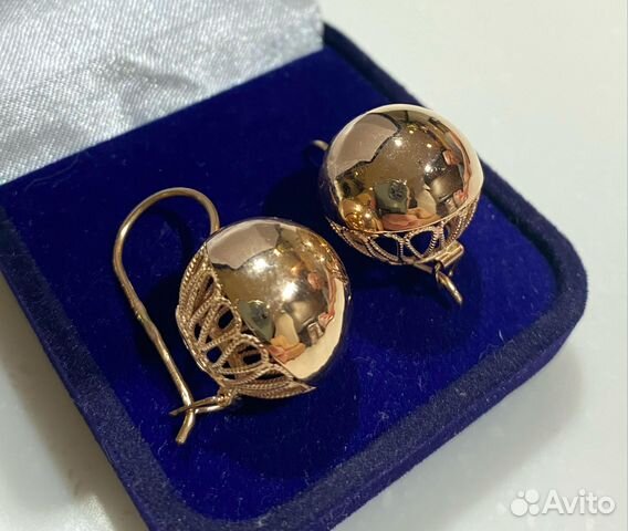 Золотые серьги шары купить в Челябинске | Личные вещи | Авито