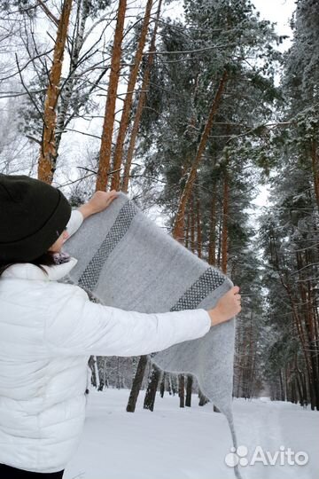 Пуховый вязаный пояс