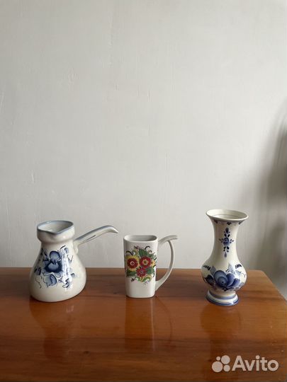 Винтажная ваза СССР гжель ручная работа hand made