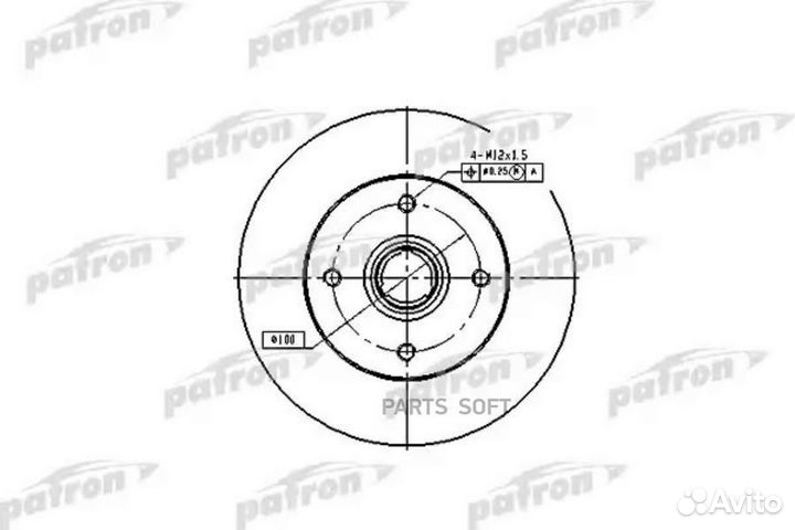 Patron PBD1529 Диск тормозной VW golf/passat/polo