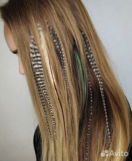 Наращивание перьев в волосы