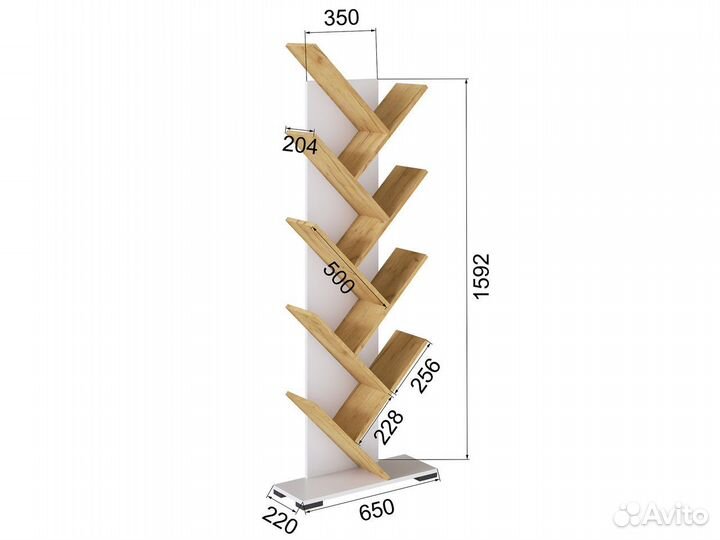 Стеллаж №4 дуб крафт золотой (белый)