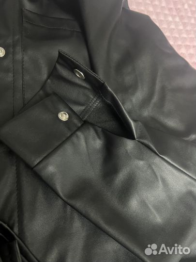 Кожаная рубашка женская 42