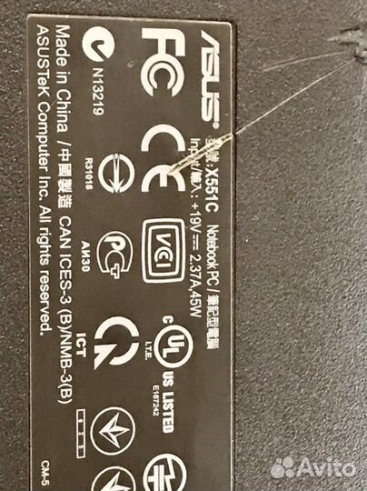 Ноутбук asus X551C на разбор