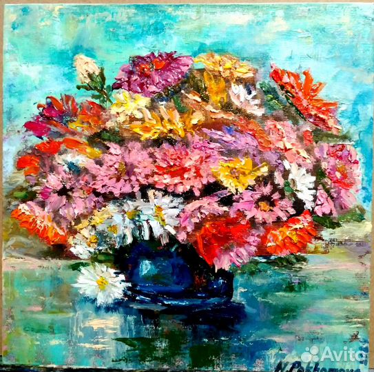 Картина маслом букет цветов