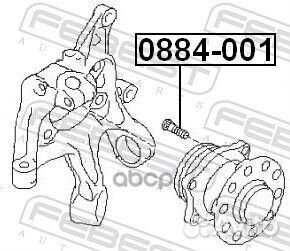 Шпилька колёсная subaru 0884-001 Febest