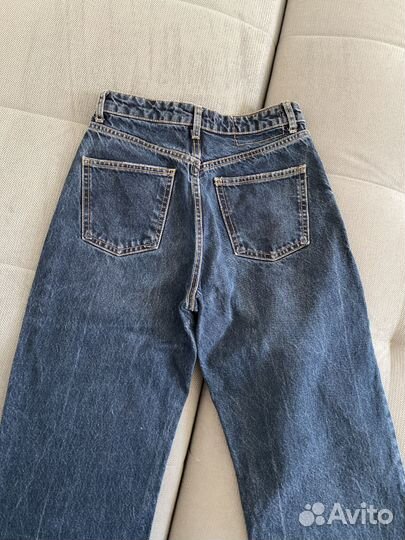 Джинсы женские широкие zara 42 44 46 синие