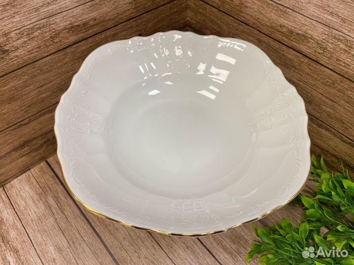 Ваза для фруктов «Отводка золото» 25см. Чехия