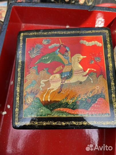 Шкатулки деревянные лаковые винтаж Мстера Холуй