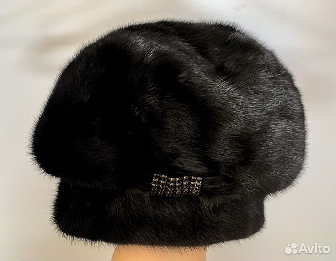 Норковая женская шапка (берет)