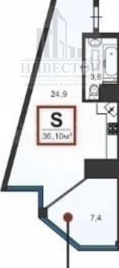 1-к. квартира, 36,1 м², 5/5 эт.