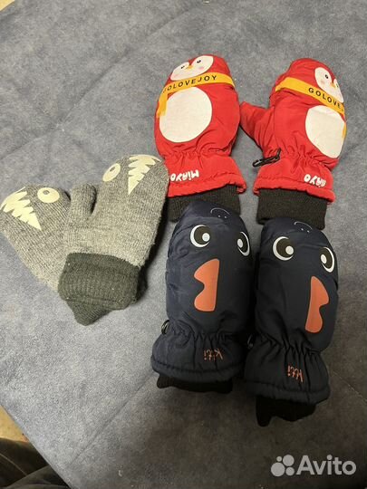 Варежки зимние, демисезонная шапка