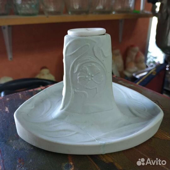 Подсвечник будуар бисквит старинный