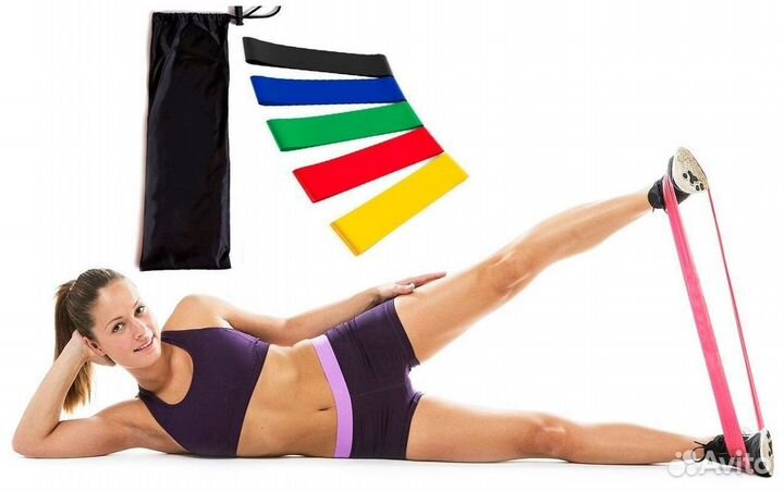 Фитнес резинки (латекс, тканевые). Новые в наличии