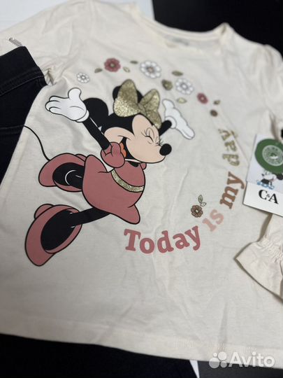 Комплект лонгслив минни джегинсы C&A 110-116