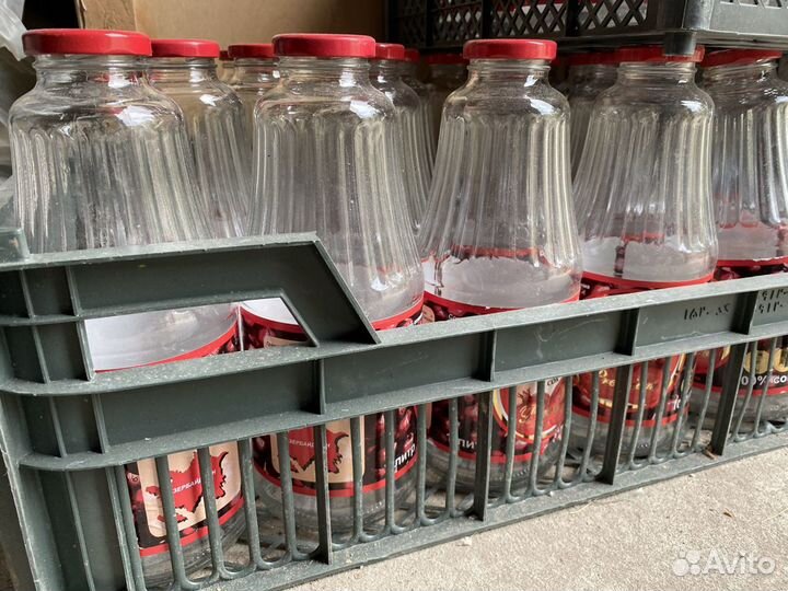 Литровые бутыли от сока с крышками (200 шт.)