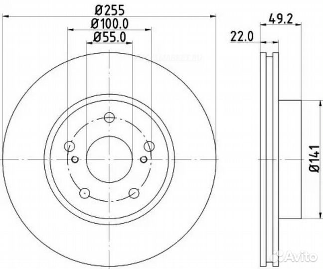 Nisshinbo ND1027K Диск тормозной перед