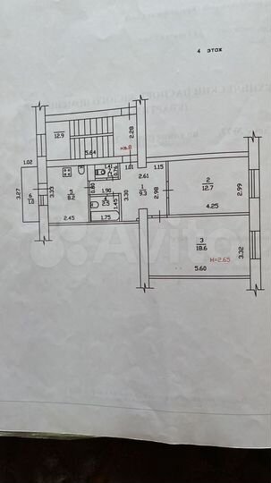 2-к. квартира, 56 м², 3/6 эт.