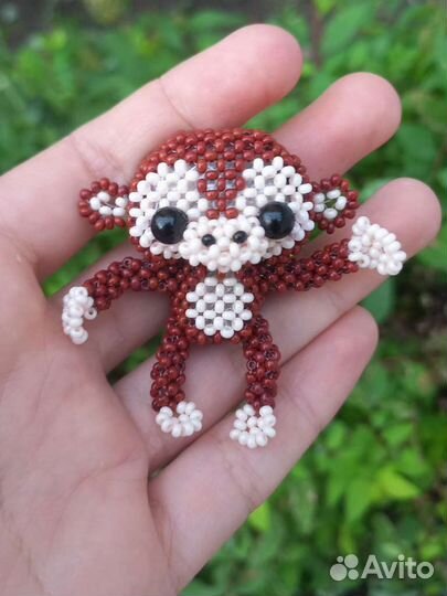 Амигуруми из бисера обезьянка