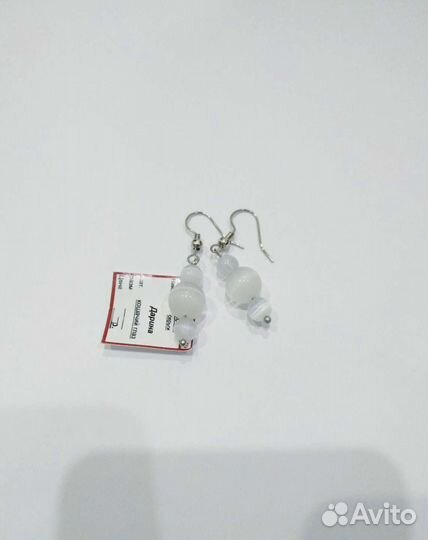 Серьги, кошачий глаз